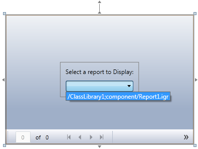 The XAML version of the easy-to-setup interaction when picking a report for the viewer.