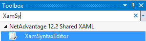 XAML Syntax Editor in the Visual Studio 2012 Toolbox