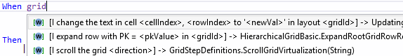 Specflow Visual Studio Grid Step IntelliSense 