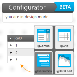  Configurator for IgniteUI jQuery controls